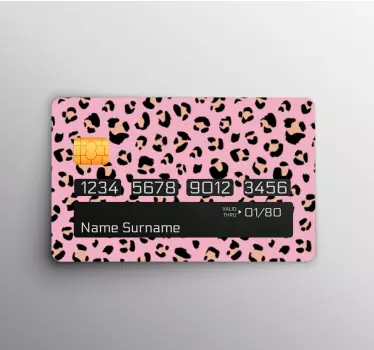 Adesivo carta di credito motivo leopardato rosa - TenStickers