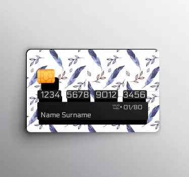 Adesivo carta di credito motivo piuma - TenStickers