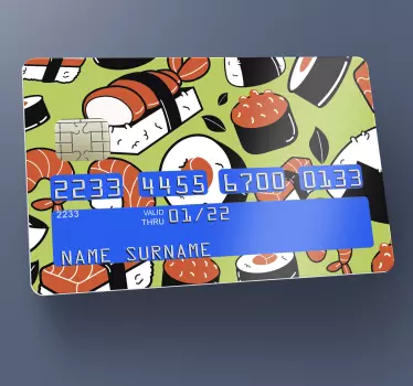 Adesivo carta di credito motivo sushi - TenStickers