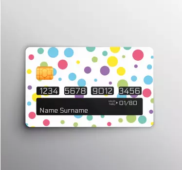 Adesivo carta di credito pois colorati - TenStickers