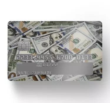 Adesivo carta di credito sfondo con motivi di valuta - TenStickers