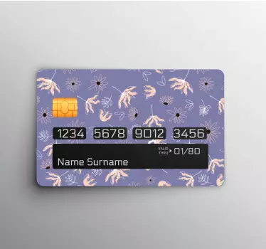 Adesivo carta di credito sfondo floreale - TenStickers