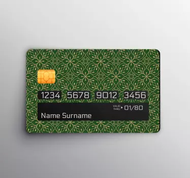 Adesivo carta di credito stampa floreale - TenStickers