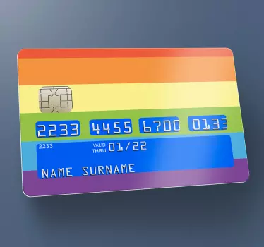 Adesivo carta di credito striscia arcobaleno - TenStickers