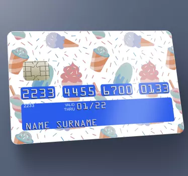 Adesivo carta di credito tema gelato colorato - TenStickers