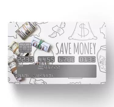 Adesivo carta di credito tema risparmio - TenStickers