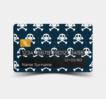 Adesivo carta di credito teschio e ossa incrociate - TenStickers