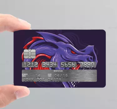 Adesivo carta di credito testa di drago minacciosa - TenStickers