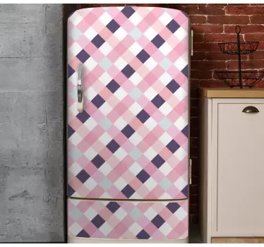 Adesivo per frigo motivo a scacchiera rosa - TenStickers