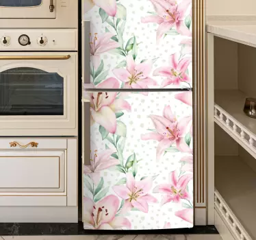 Adesivo per frigo motivo floreale giglio - TenStickers