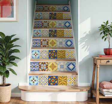 Adesivo per scale piastrelle spagnole colorate - TenStickers