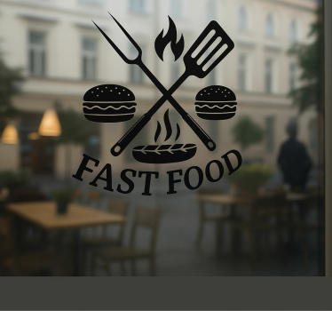 Adesivo chef utensili per fast food - TenStickers