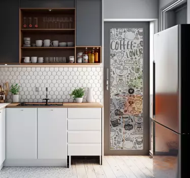 Adesivo con disegni e scritte caffè  - TenStickers