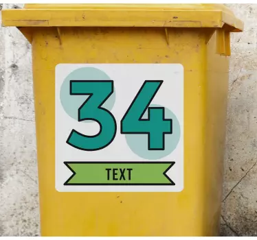Adesivo contenitore bandierina numerica personalizzabile - TenStickers