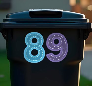Adesivo contenitore collezione numerica colorata - TenStickers