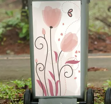 Adesivo contenitore con eleganti motivi floreali - TenStickers