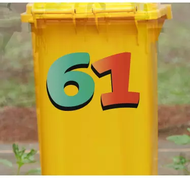 Adesivo contenitore design numerico personalizzato - TenStickers
