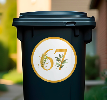 Adesivo contenitore emblema floreale personalizzato 67 - TenStickers