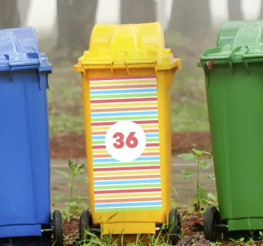 Adesivo contenitore etichetta con numeri colorati - TenStickers