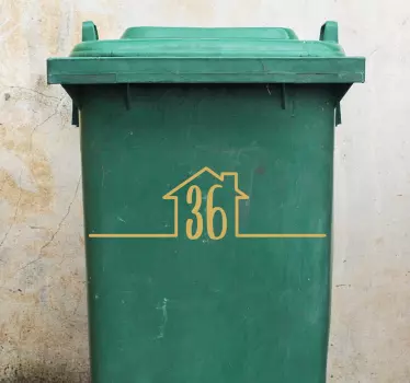Adesivo contenitore numero civico 36 - TenStickers