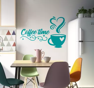 Adesivo murale cucina tempo di caffè - TenStickers