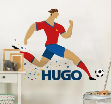 Adesivo da muro giocatore di football con nome - TenStickers