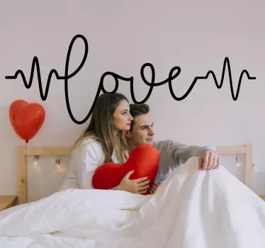 Adesivo da parete amore battito cardiaco amore - TenStickers