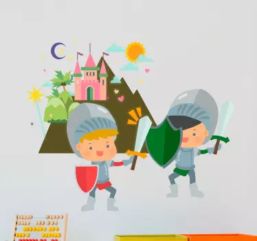Adesivo da parete per bambini cavalieri - TenStickers