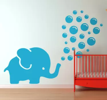 Adesivo decorativo elefante che soffia bolle - TenStickers