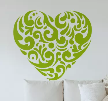 Adesivo decorativo a forma di cuore ornato - TenStickers
