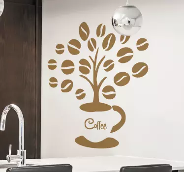 Adesivo decorativo albero di caffè - TenStickers