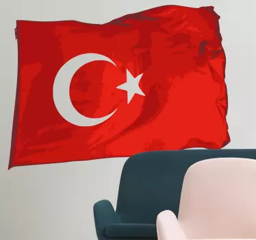 Adesivo decorativo bandiera Turca - TenStickers