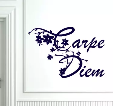 Adesivo decorativo Carpe Diem floreale - TenStickers