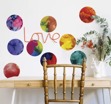 Adesivo decorativo cerchi astratti colorati - TenStickers