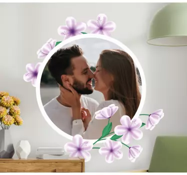 Adesivo decorativo cerchio fotografico floreale - TenStickers