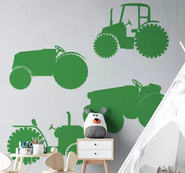 Adesivo decorativo collezione di sagome di trattori - TenStickers