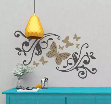 Adesivo decorativo composizione di farfalle eleganti - TenStickers