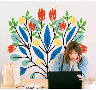 Adesivo decorativo con motivo floreale - TenStickers