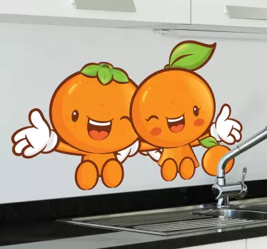 Adesivo decorativo coppia di mandarini - TenStickers