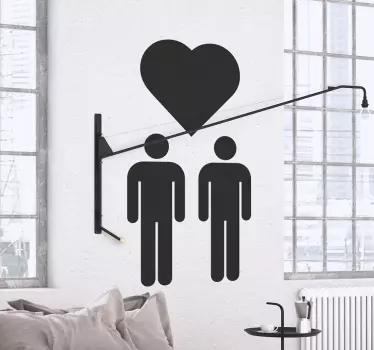 Adesivo decorativo coppia gay cuore - TenStickers