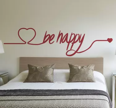 Adesivo decorativo cuore be happy - TenStickers