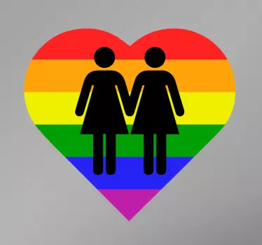Adesivo decorativo cuore lesbiche - TenStickers