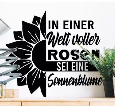 Adesivo decorativo design con citazione di girasole - TenStickers