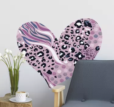 Adesivo decorativo disposizione del motivo del cuore - TenStickers