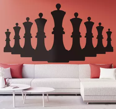 Adesivo decorativo disposizione pezzi scacchi - TenStickers