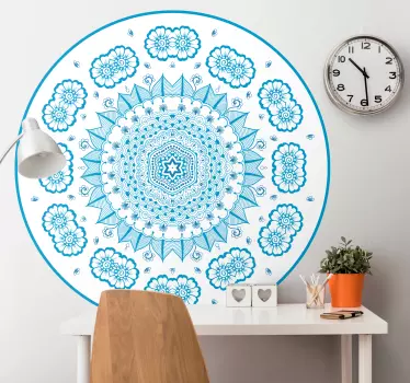 Adesivi animali per bambini mandala botanico blu - TenStickers