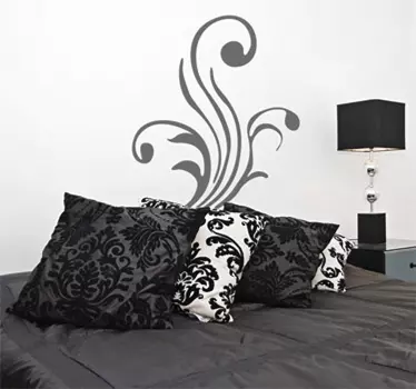 Adesivo testata letto elegante vortice floreale - TenStickers