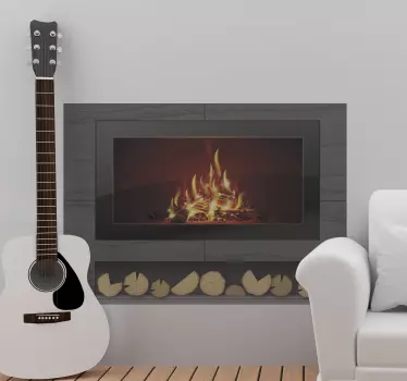 Adesivo decorativo fiamme di camino realistiche - TenStickers
