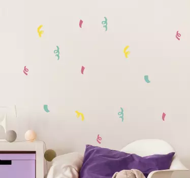 Adesivo decorativo forme curve colorate - TenStickers