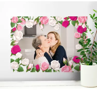 Adesivo decorativo immagine con rose circondate - TenStickers